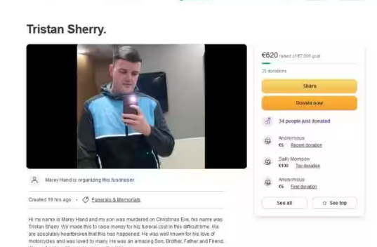 Tristan Sherry's GoFundMe is currently inaccessible